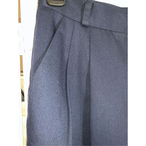Vintage Navy High Waist Pleated Trousers USA Size 8 - Picture 7 of 9